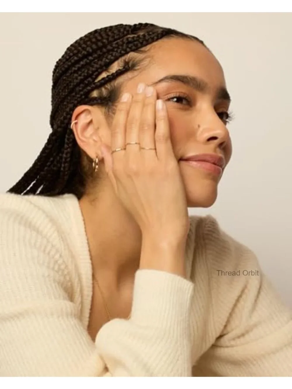 14K Gold Plated Thin Rings Set for Women - 4 Dainty Stacking Bands